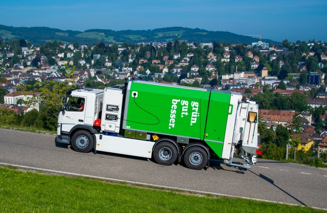 Das neue elektrisch betriebene Gr&uuml;ngutfahrzeug.